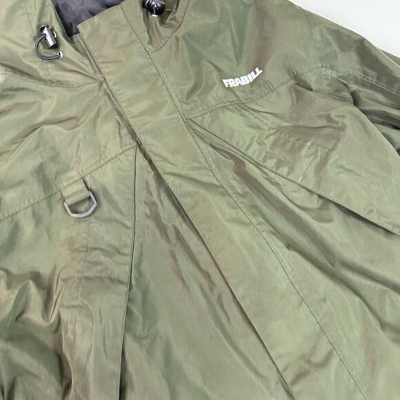 Frabil Jacket Men Medium Surge Rain Green Fishing Rain Waterproof Ful Zip Hooded - Picture 4 of 12